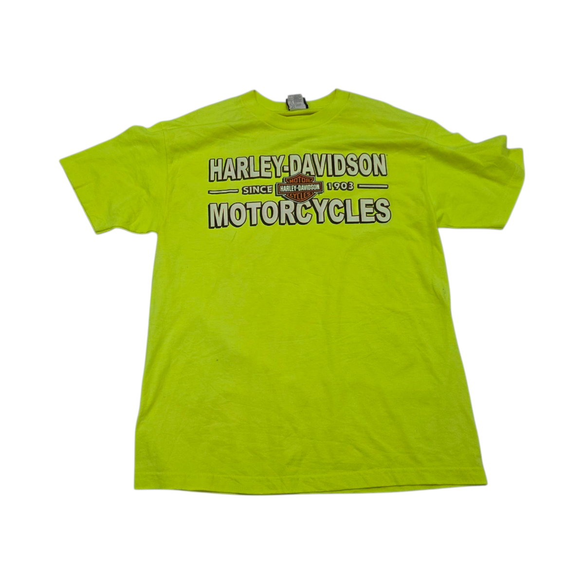 Playera Harley Davidson Grande L Verde Fosforescente