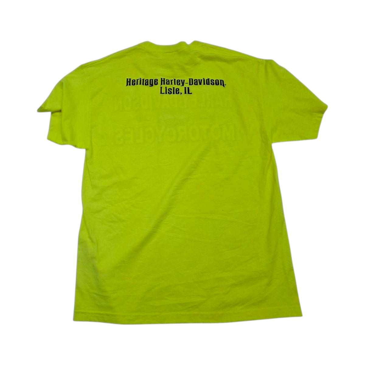 Playera Harley Davidson Grande L Verde Fosforescente