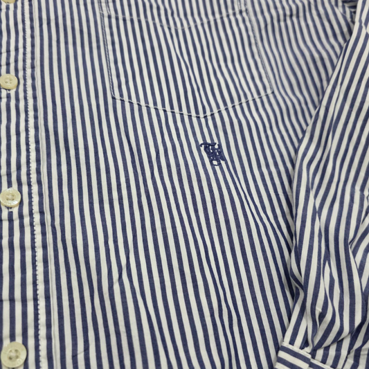 Camisa Tommy Hilfiger Xgrande Xl Lineas Azul