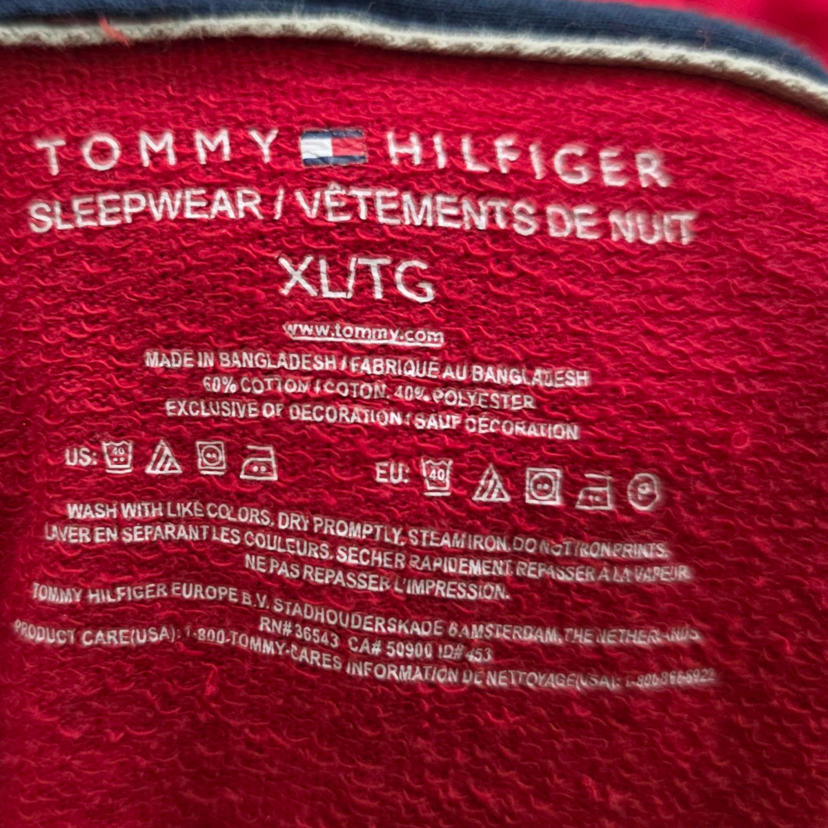 Sudadera Con Capucha Tommy Hilfiger Xgrande Xl Rojo