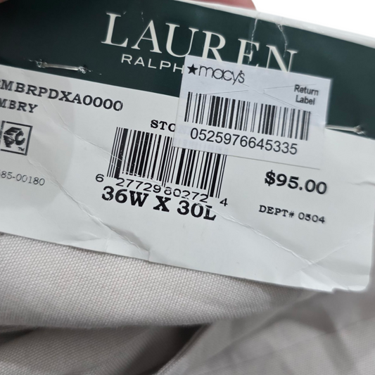 Pantalon Vestir Ralph Lauren 36x30 Recto Beige