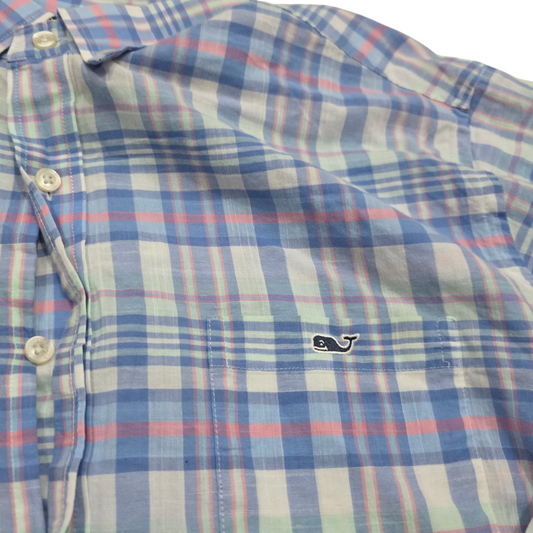 Camisa Vineyard Vines Xgrande Xl Slimfit Azul Claro Cuadro