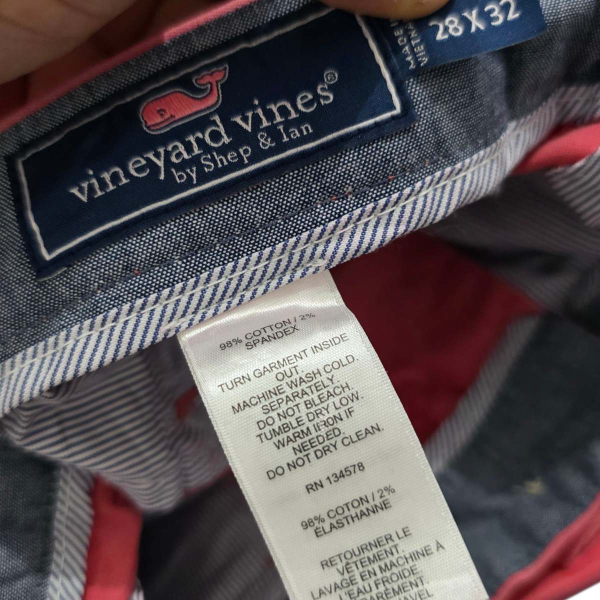 Pantalon Vineyard Vines 28x32 Slimfit Coral