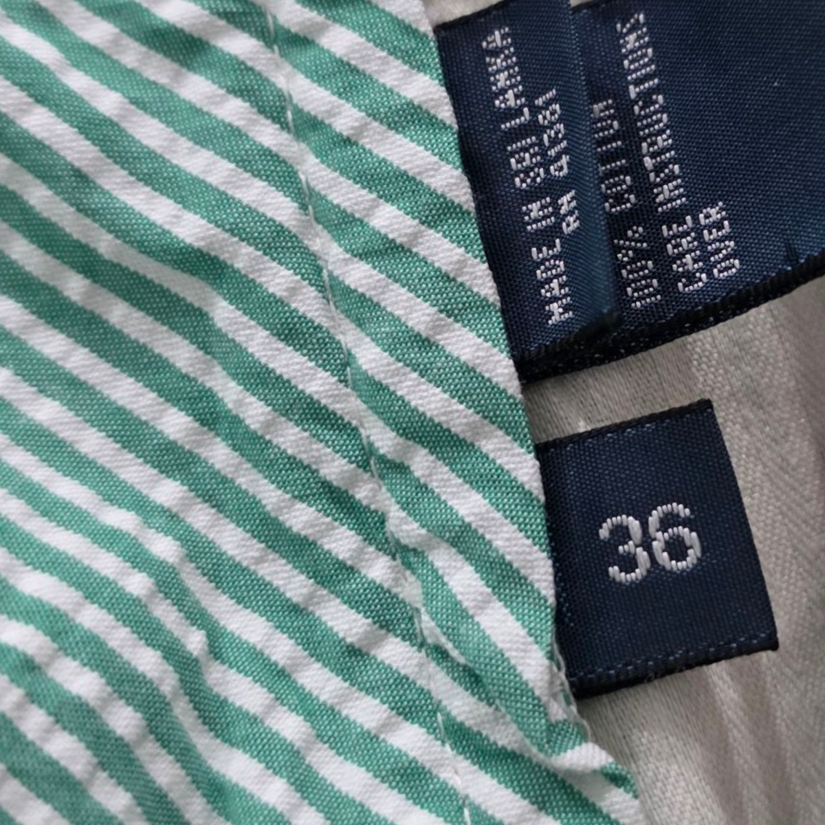 Bermuda Ralph Lauren Talla 36 Verde Lineas