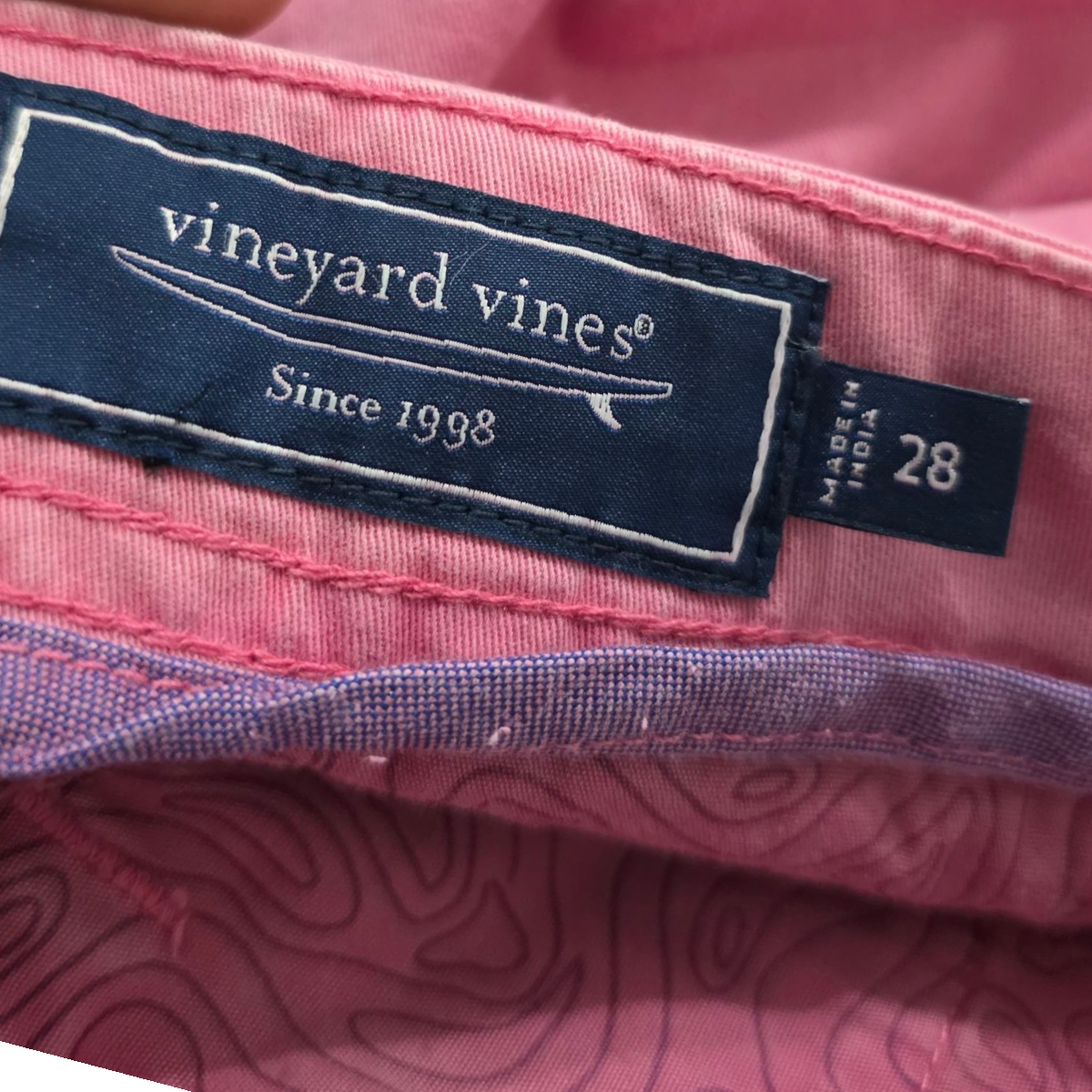 Bermuda Vineyard Vines Talla 28 Rosa Deslavado