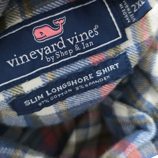 Camisa Vineyard Vines 2xl Slimfit Cuadro Azul