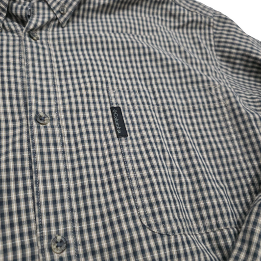 Camisa Columbia Xgrande Xl Cuadro Cafe Y Negro