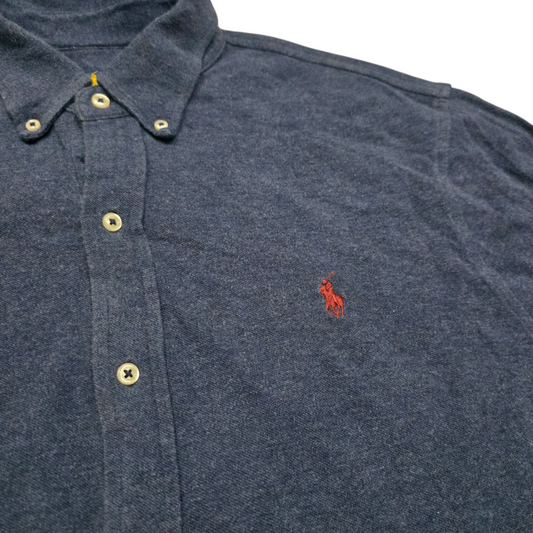 Camisa Ralph Lauren Xgrande Azul Featherweight Mesh