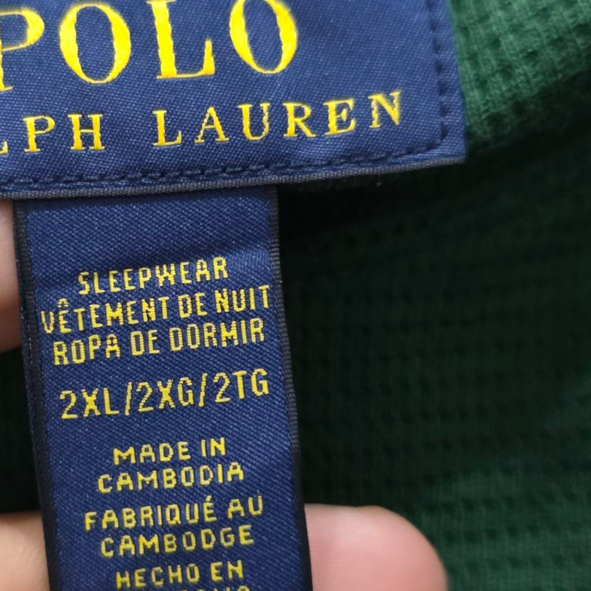 Playera Manga Larga Ralph Lauren 2xl Verde Pony Blanco
