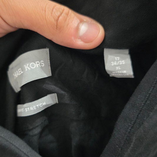 Camisa Michael Kors Xgrande 17 34-35 Slimfit Negro