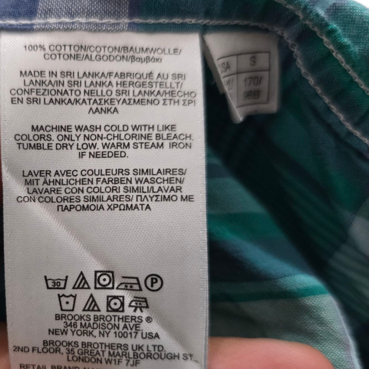Camisa Manga Corta Brooks Brothers Chico S Azul