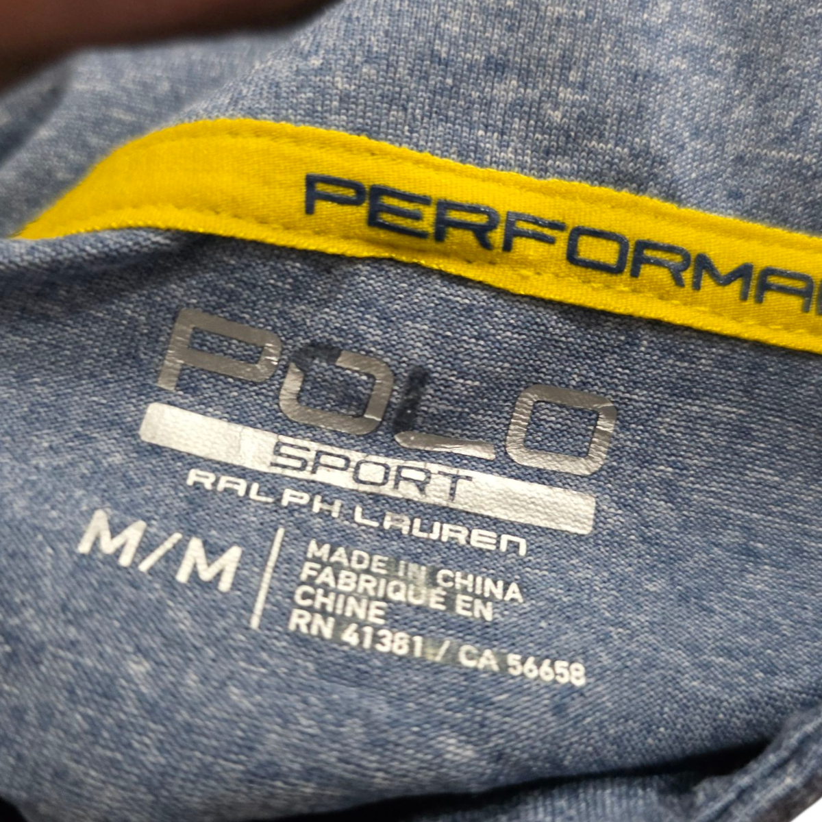 Playera Manga Larga Ralph Lauren Sport Mediana Azul cierre