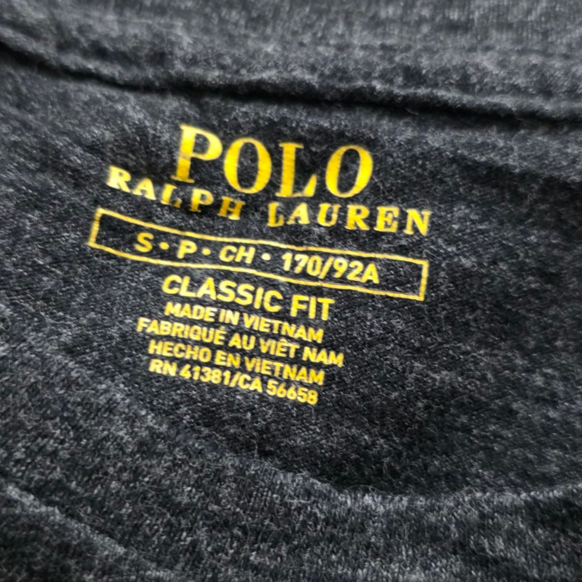 Playera Ralph Lauren Chico S Gris Oscuro pony blanco