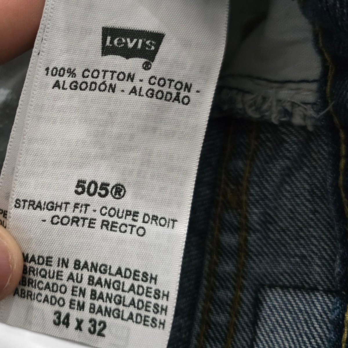 Pantalon Levis 505 34x32 Recto Azul