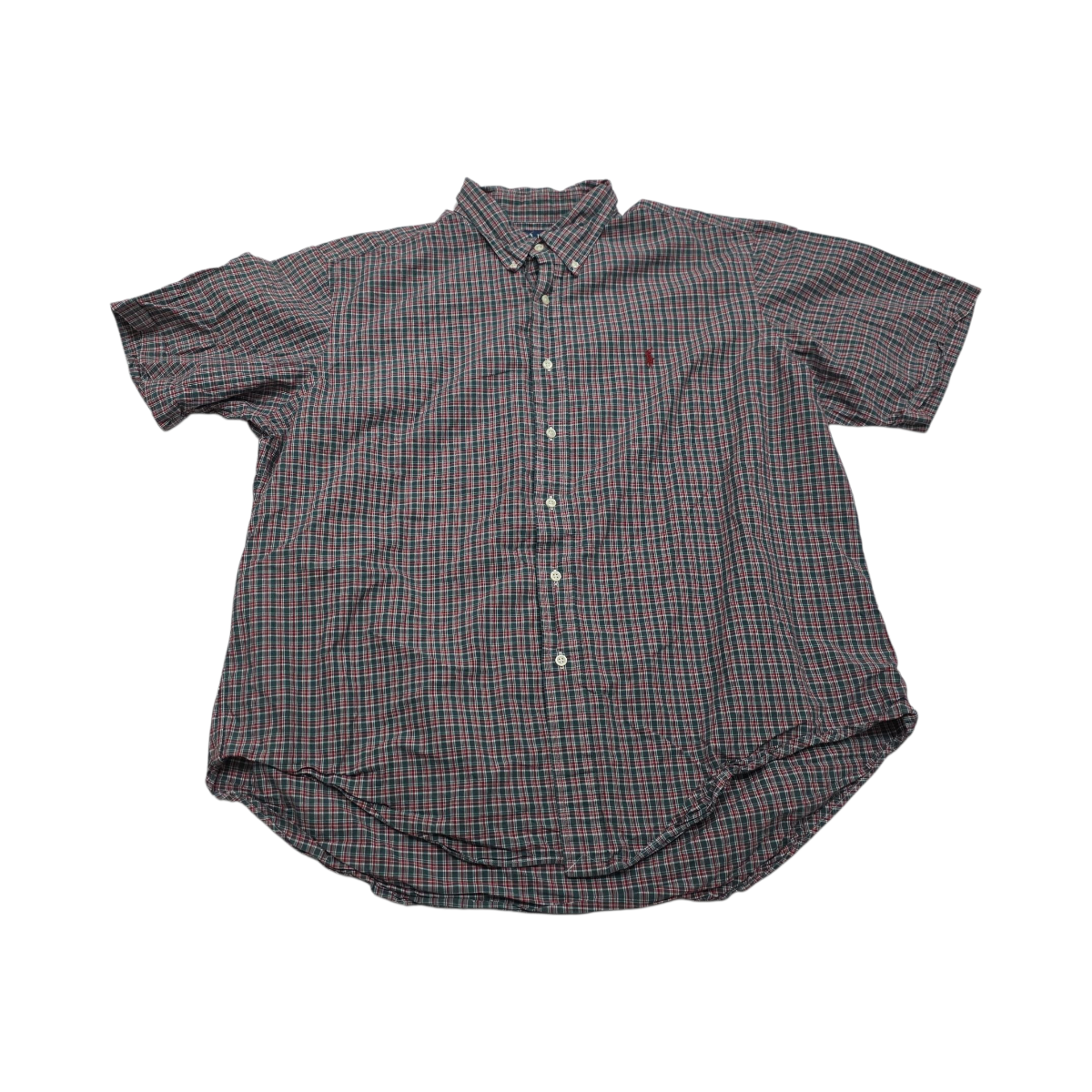 Camisa Ralph Lauren Xxl Cuadro Verde Y Rojo Pony Rojo