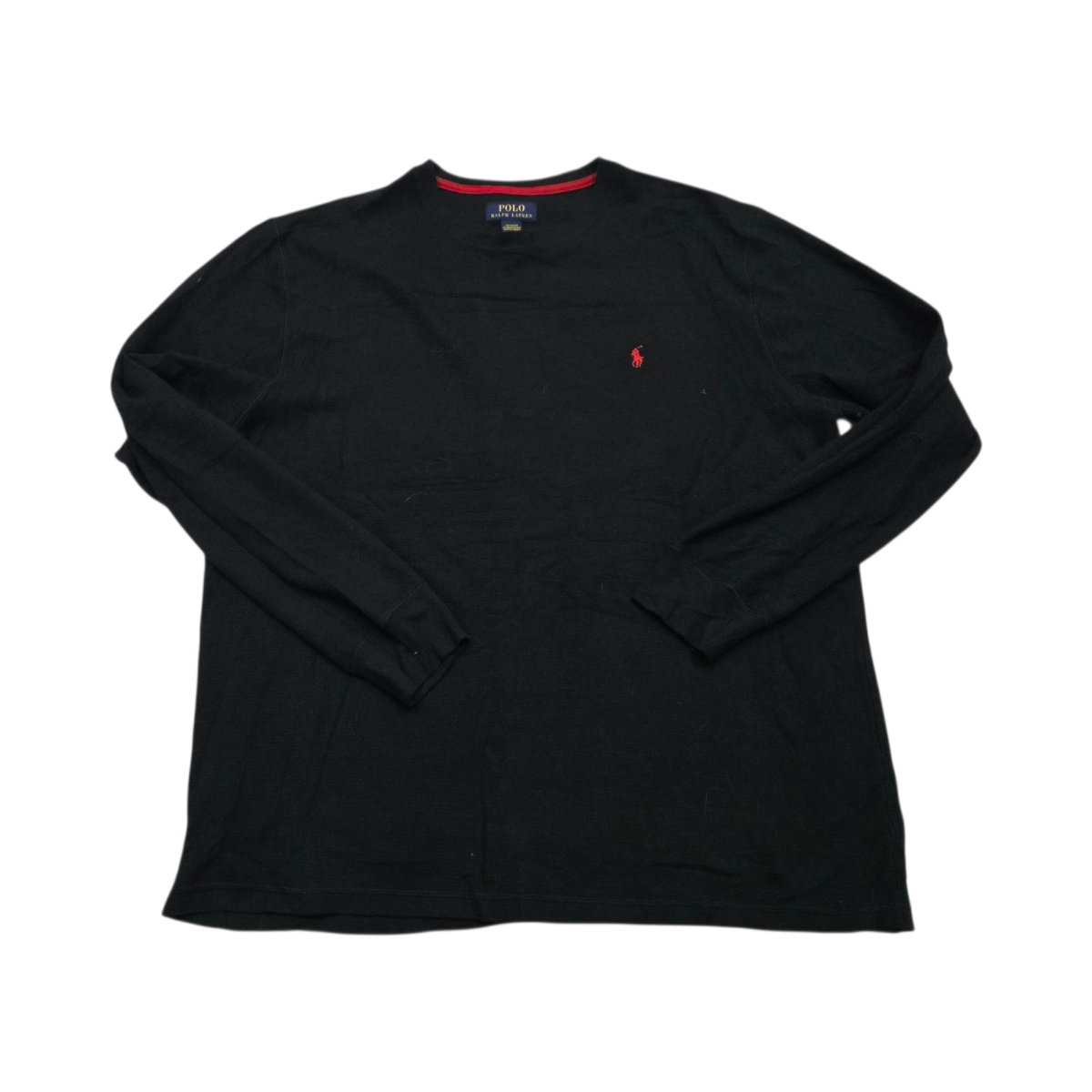 Playera Manga Larga Ralph Lauren 2xl Negro Pony Rojo
