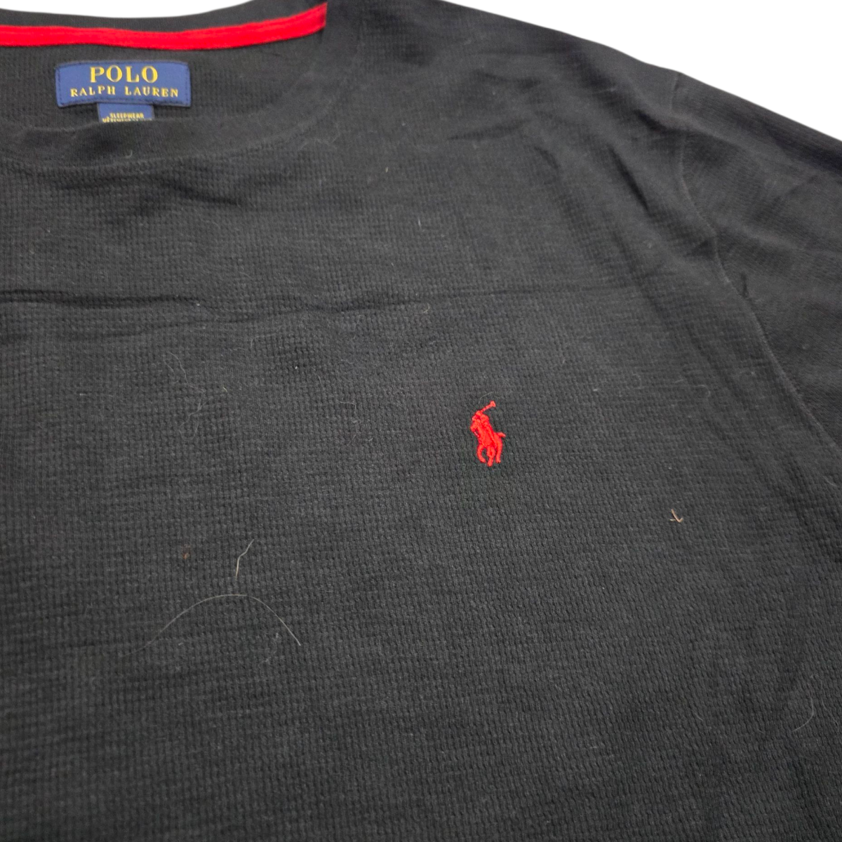 Playera Manga Larga Ralph Lauren 2xl Negro Pony Rojo