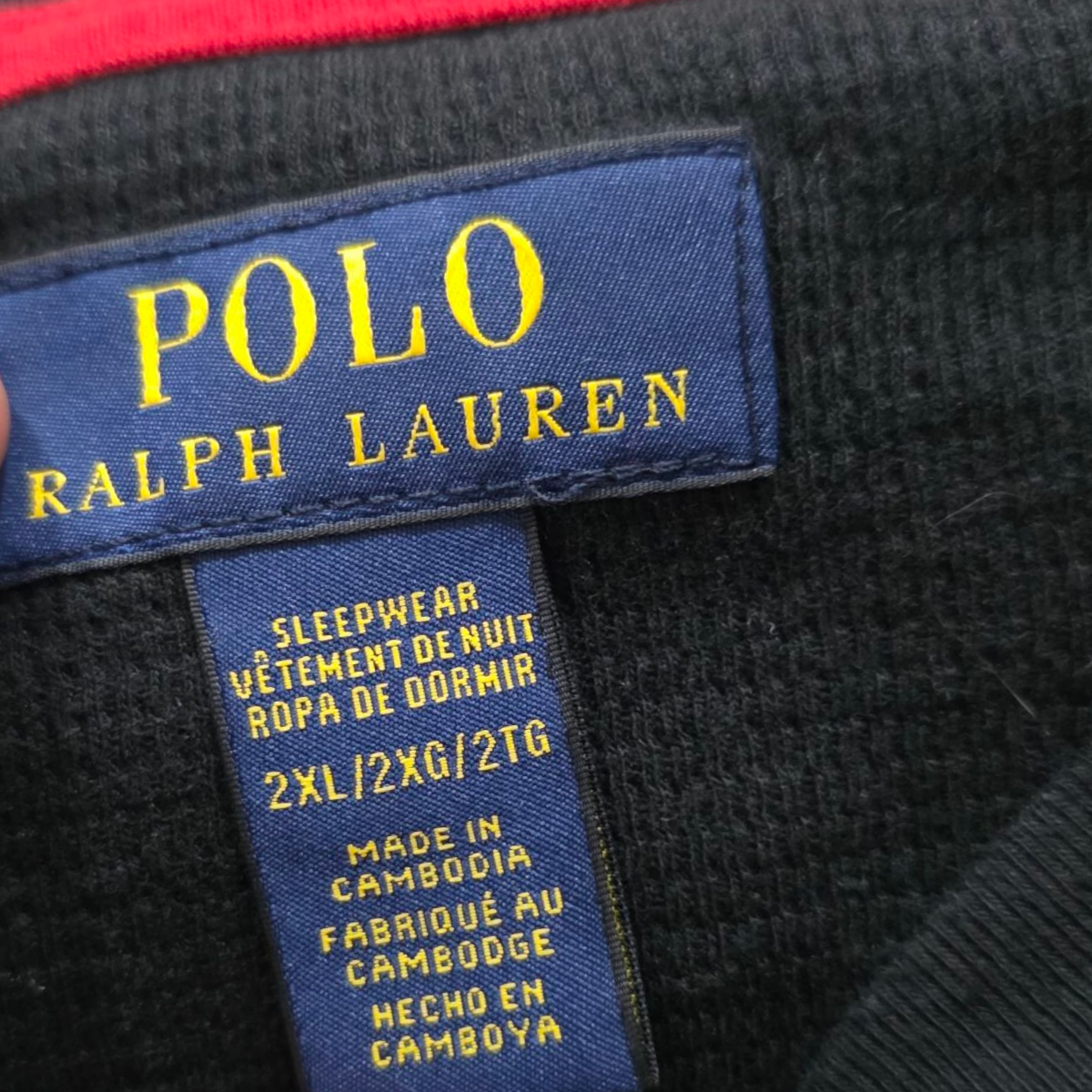 Playera Manga Larga Ralph Lauren 2xl Negro Pony Rojo