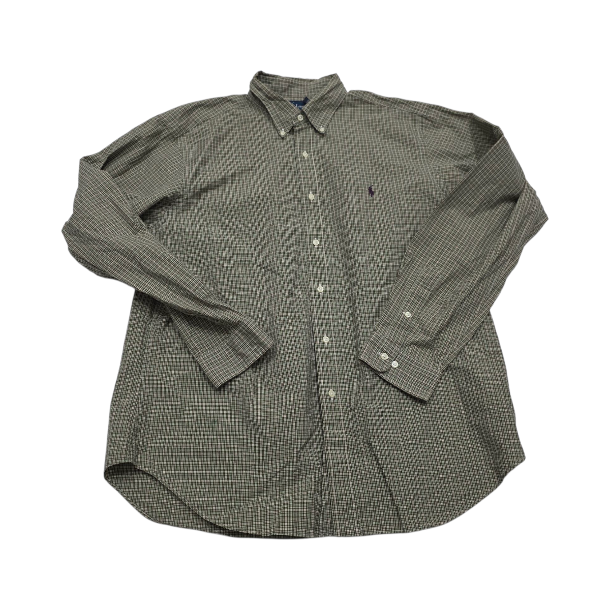 Camisa Ralph Lauren Xgrande Xl Cuadros Verde Pony Morado