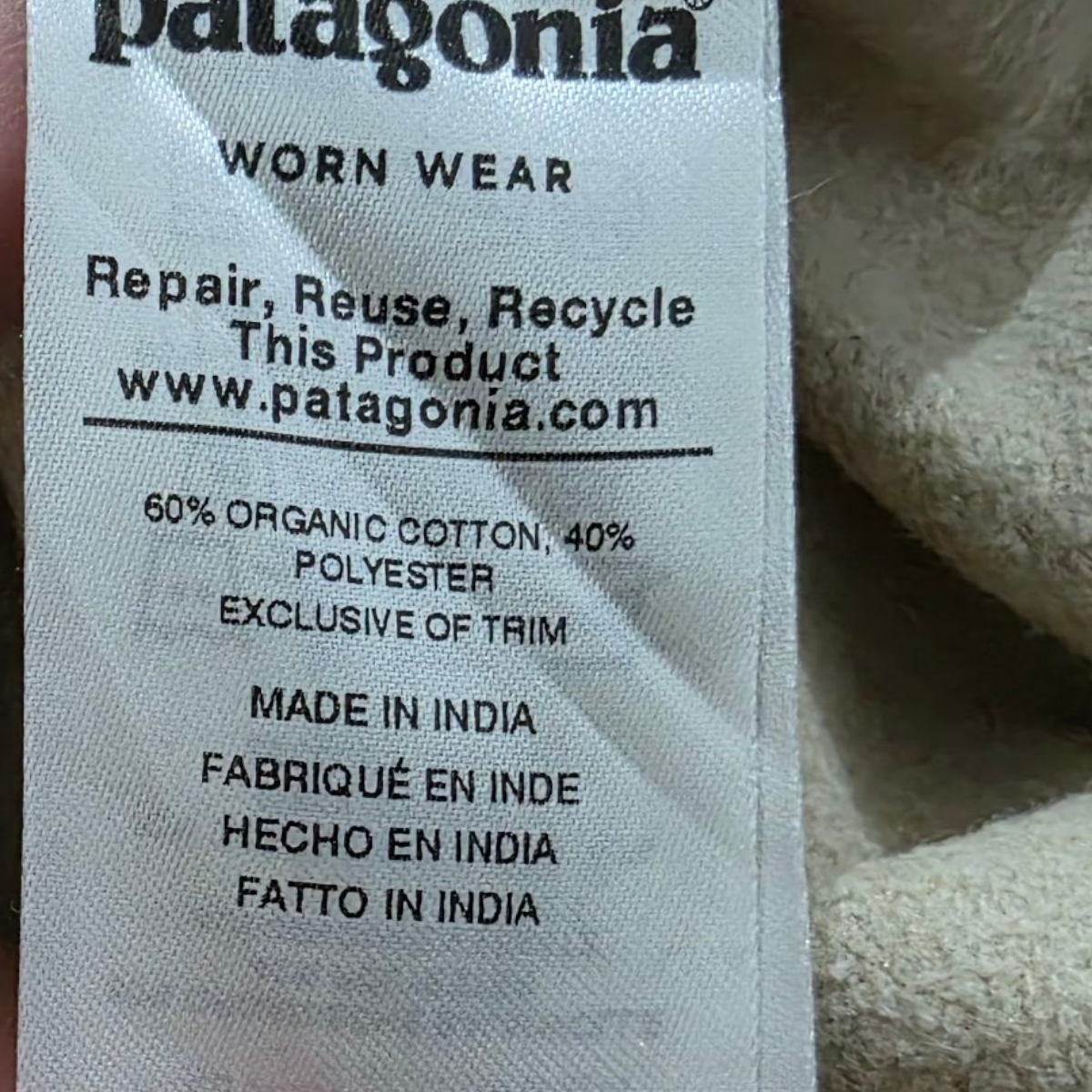 Sudadera Delgada Patagonia Mediana M Cafe Claro Mangas Cafe