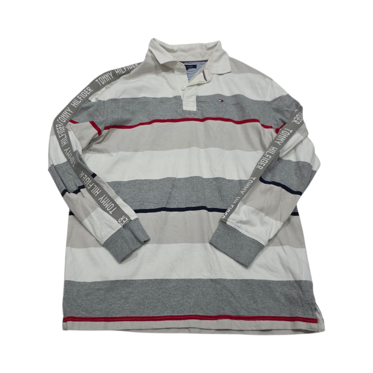 Playera Polo Manga Larga Tommy Hilfiger Grande L Gris