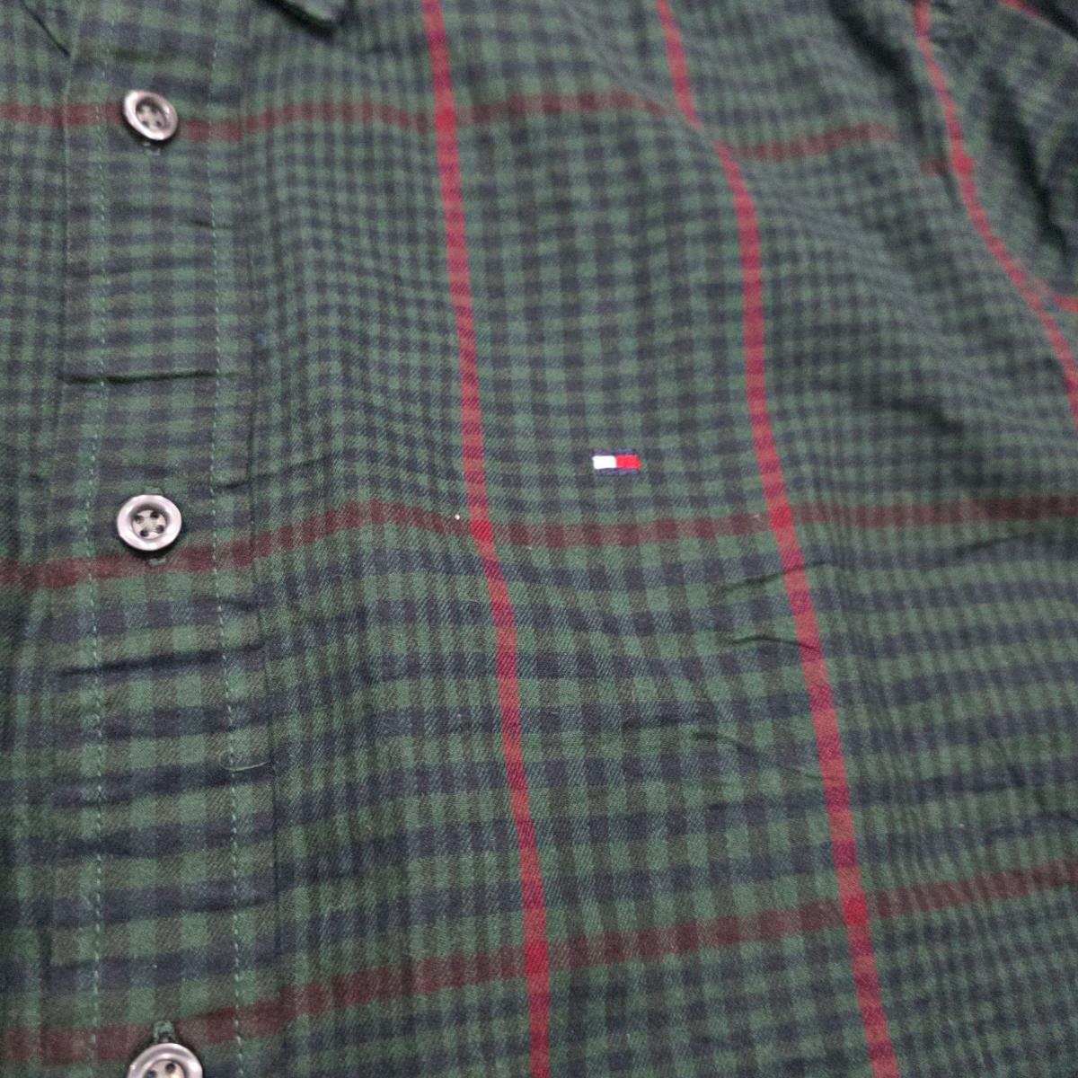 Camisa Tommy Hilfiger Mediana M Cuadro Verde