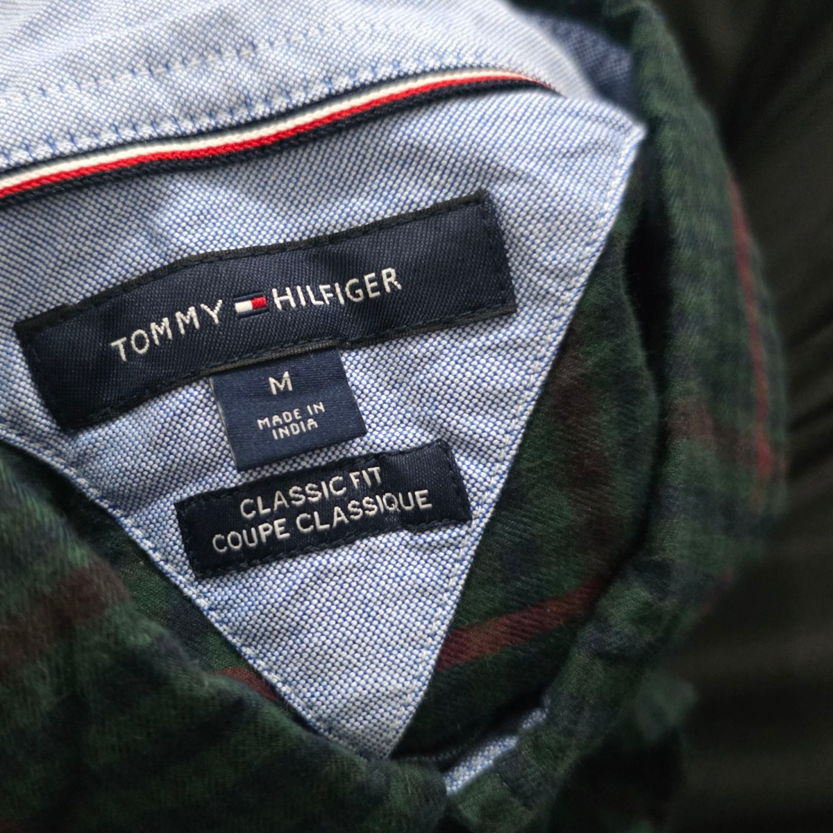 Camisa Tommy Hilfiger Mediana M Cuadro Verde