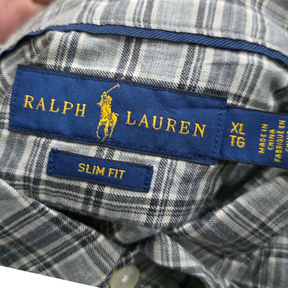 Camisa Slim Fit Ralph Lauren Xgrande Xl Gris
