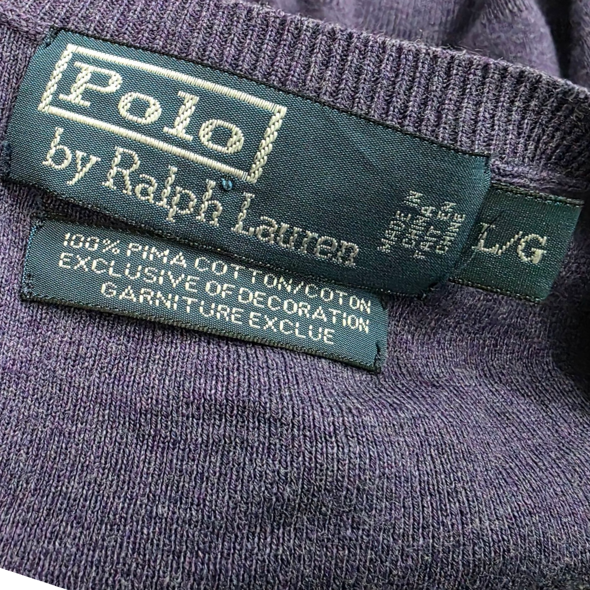Sueter Ralph Lauren Grande L Morado Pony Verde