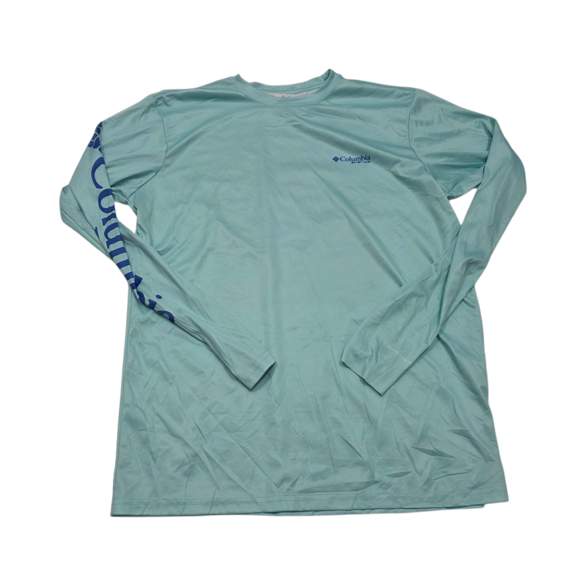 Playera Manga Larga Columbia Mediana M Azul Agua