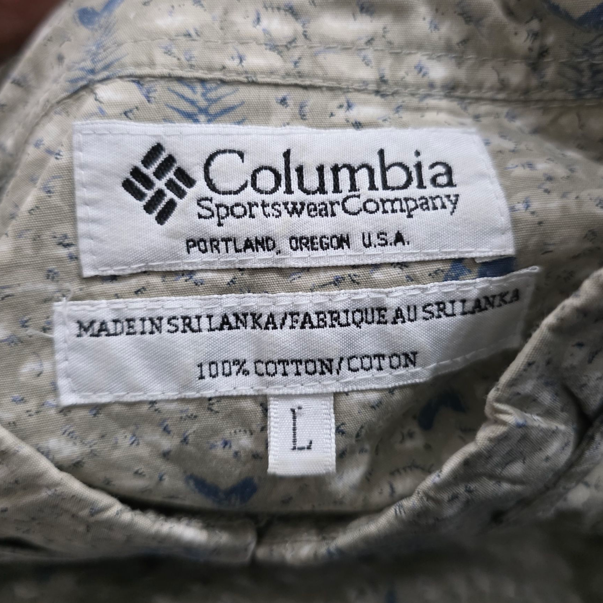 Camisa Manga Corta Columbia Grande L Verde Figuras