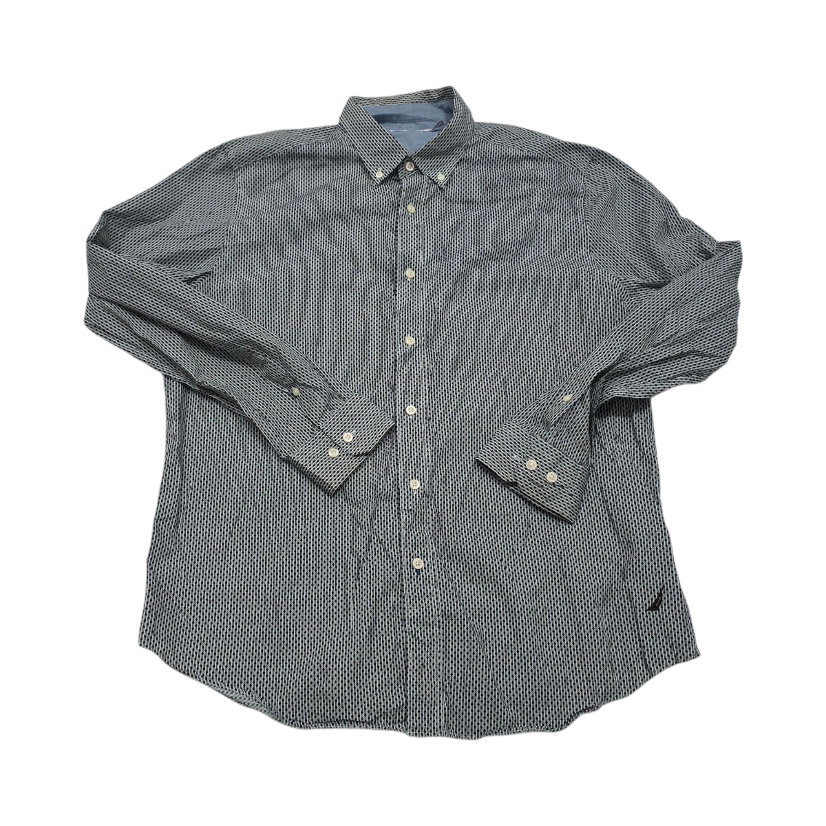 Camisa Nautica Grande L Blanca Puntos Negros