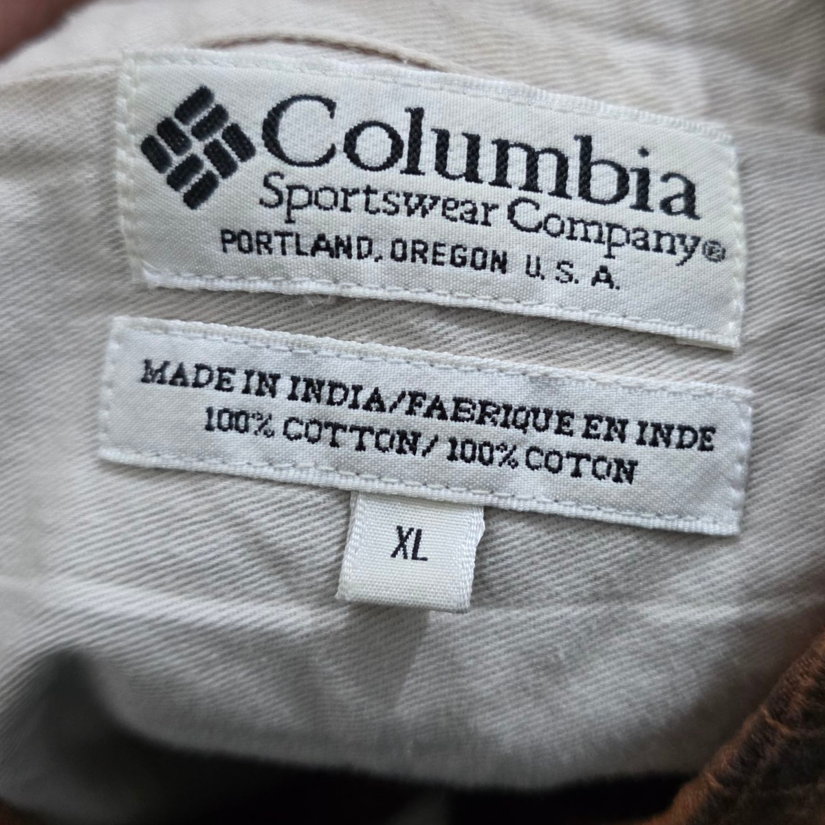 Camisa Columbia Xgrande Xl Cuadro Naranja