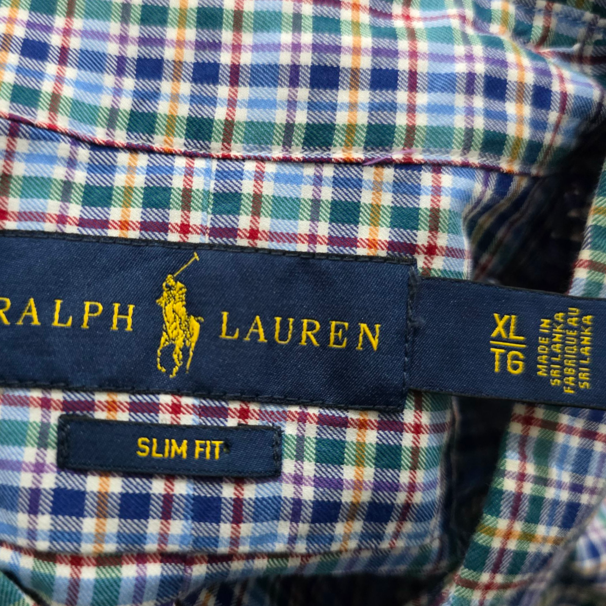 Camisa Slim Fit Ralph Lauren Xgrande Xl Cuadro Azul Colores