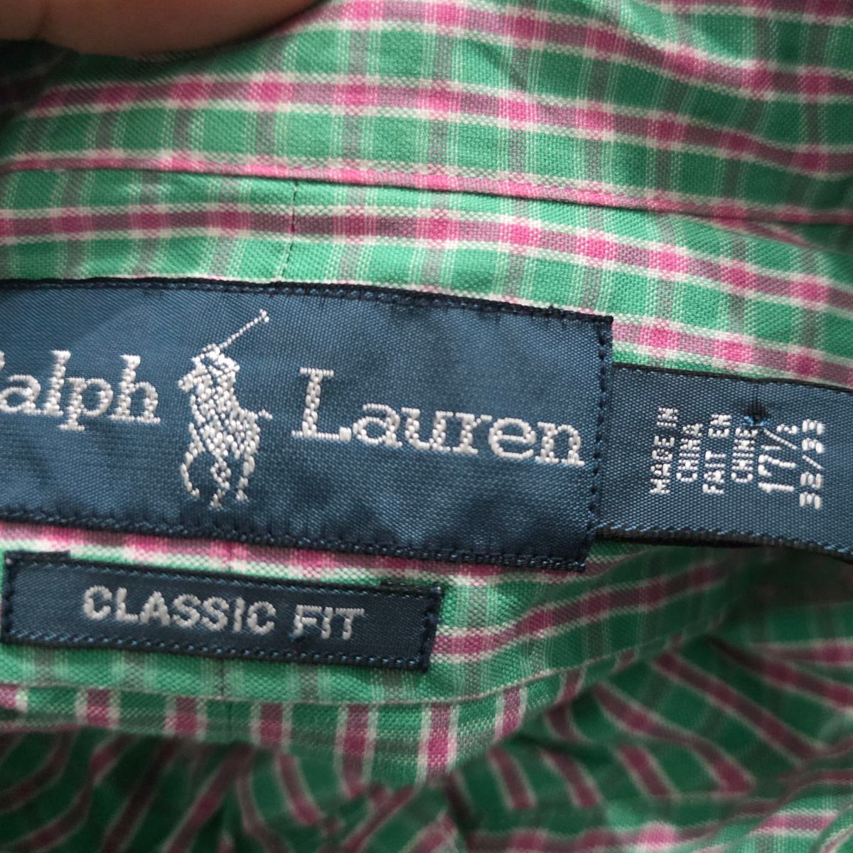 Camisa Ralph Lauren Xgrande Xl 17 1/2 Cuadro Verde Pony Rosa