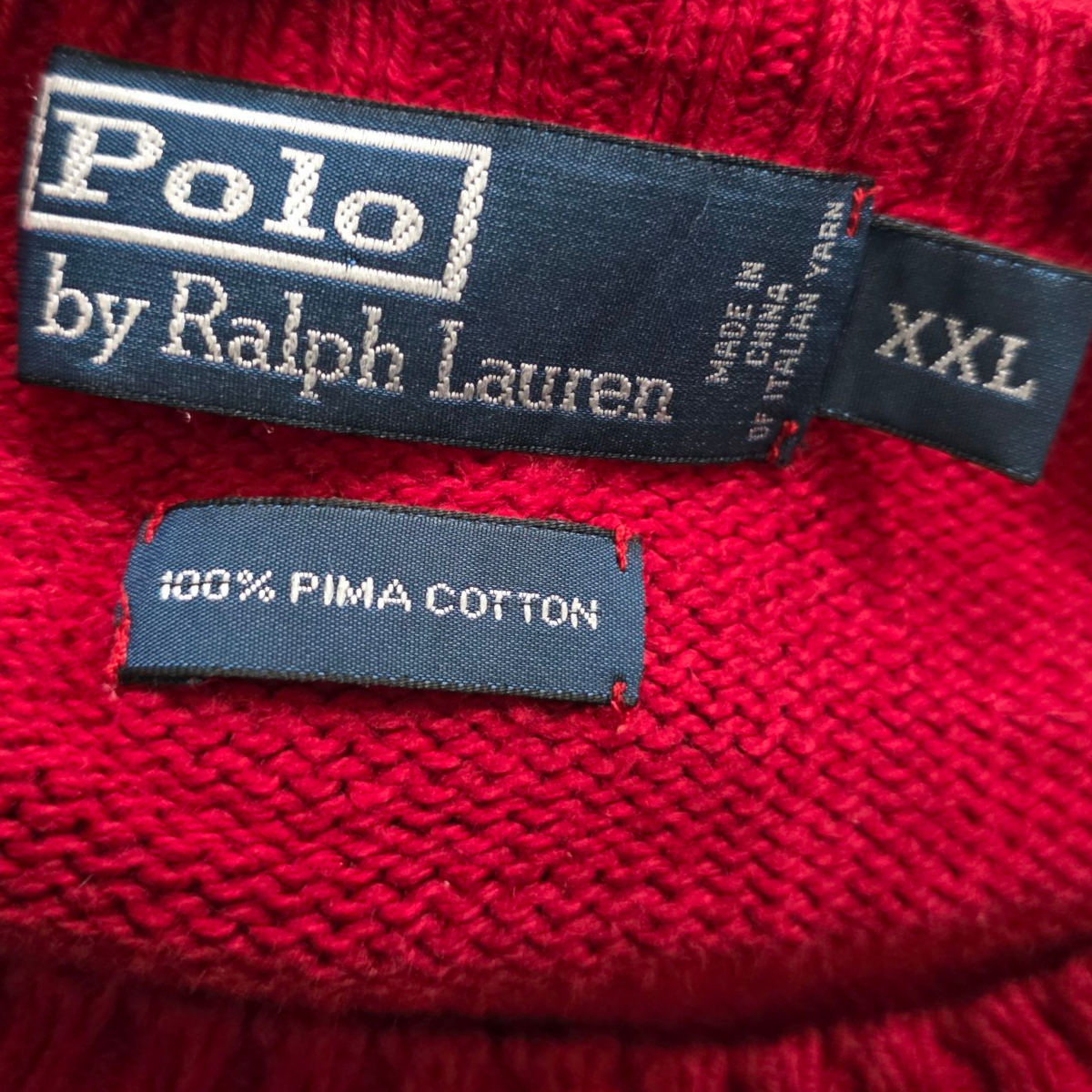 Sueter Ralph Lauren Xxl Rojo Pony Azul Cuello Redondo