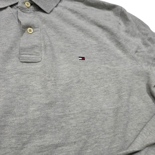 Playera Polo Manga Larga Tommy Hilfiger Grande L Gris
