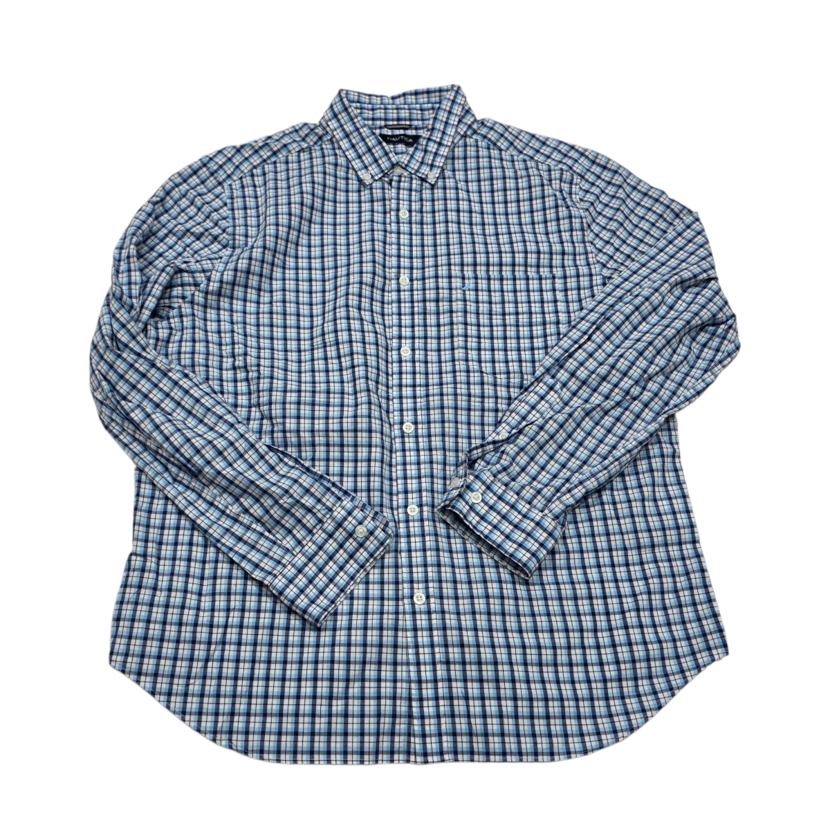 Camisa Nautica Xgrande Xl Cuadro Azul