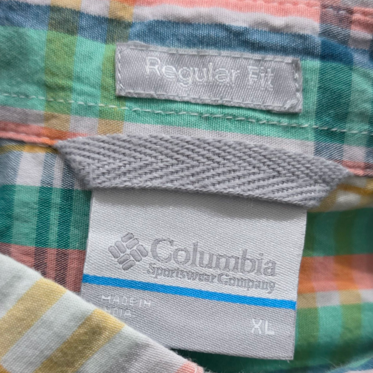 Camisa Manga Corta Columbia Xgrande Xl Cuadro Colores
