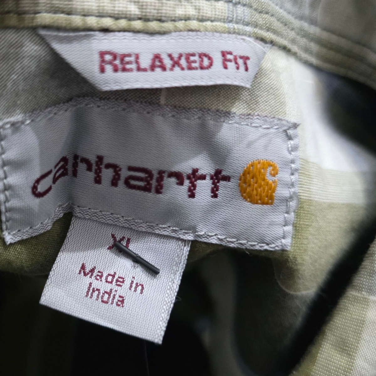 Camisa Manga Corta Carhartt Xgrande Xl Cuadro Verde Blanco