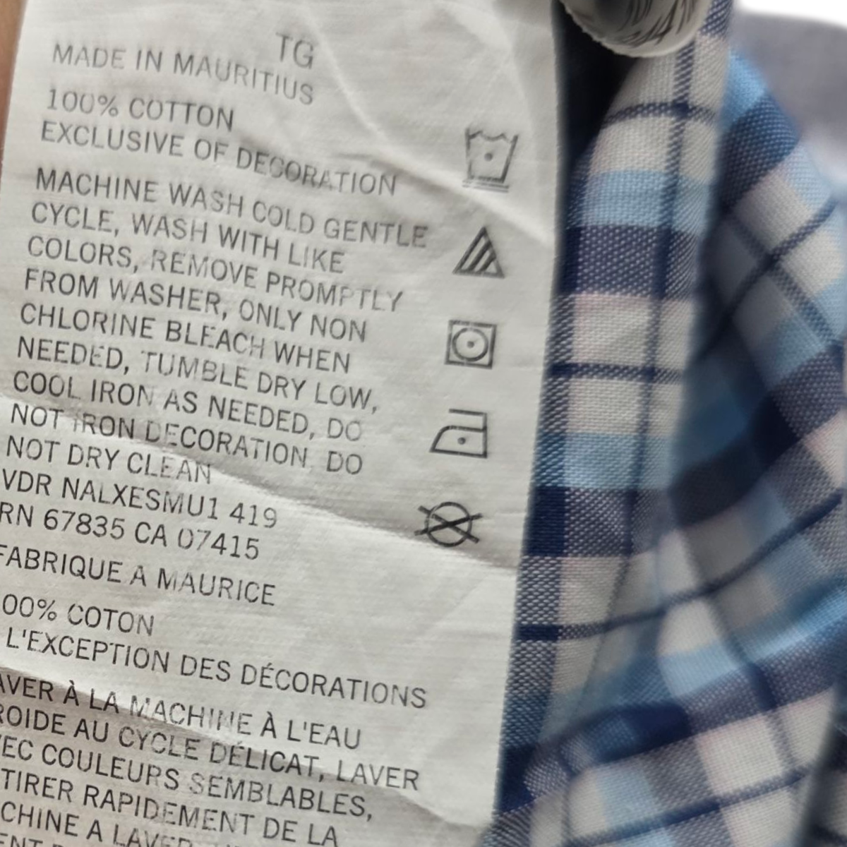 Camisa Nautica Xgrande Xl Cuadro Azul