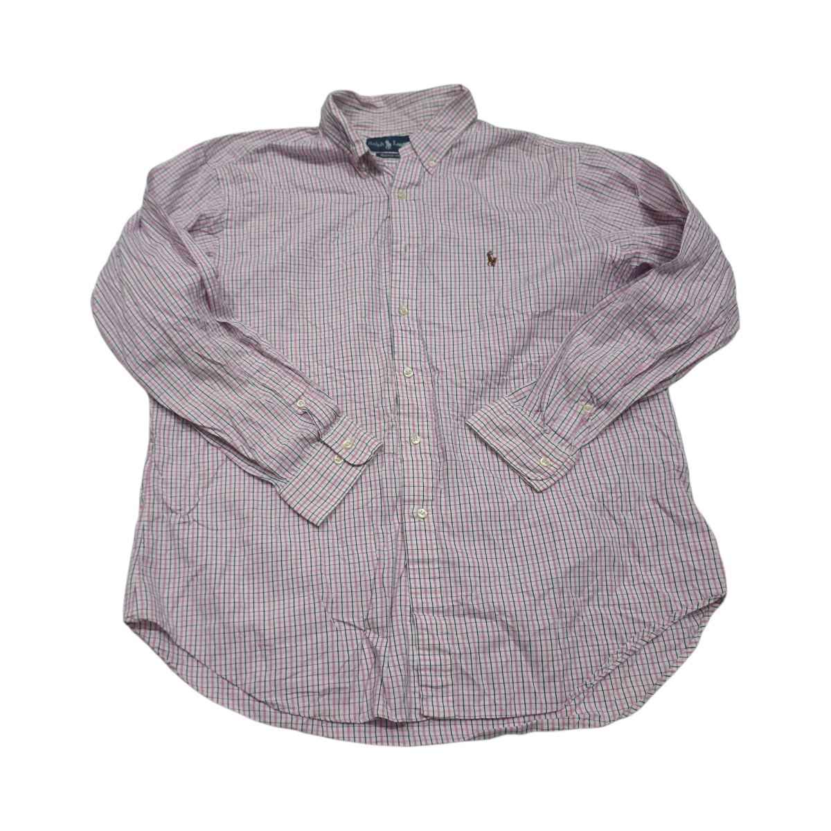 Camisa Ralph Lauren Xgrandexl Cuadro Rosa Blanco Pony Colors