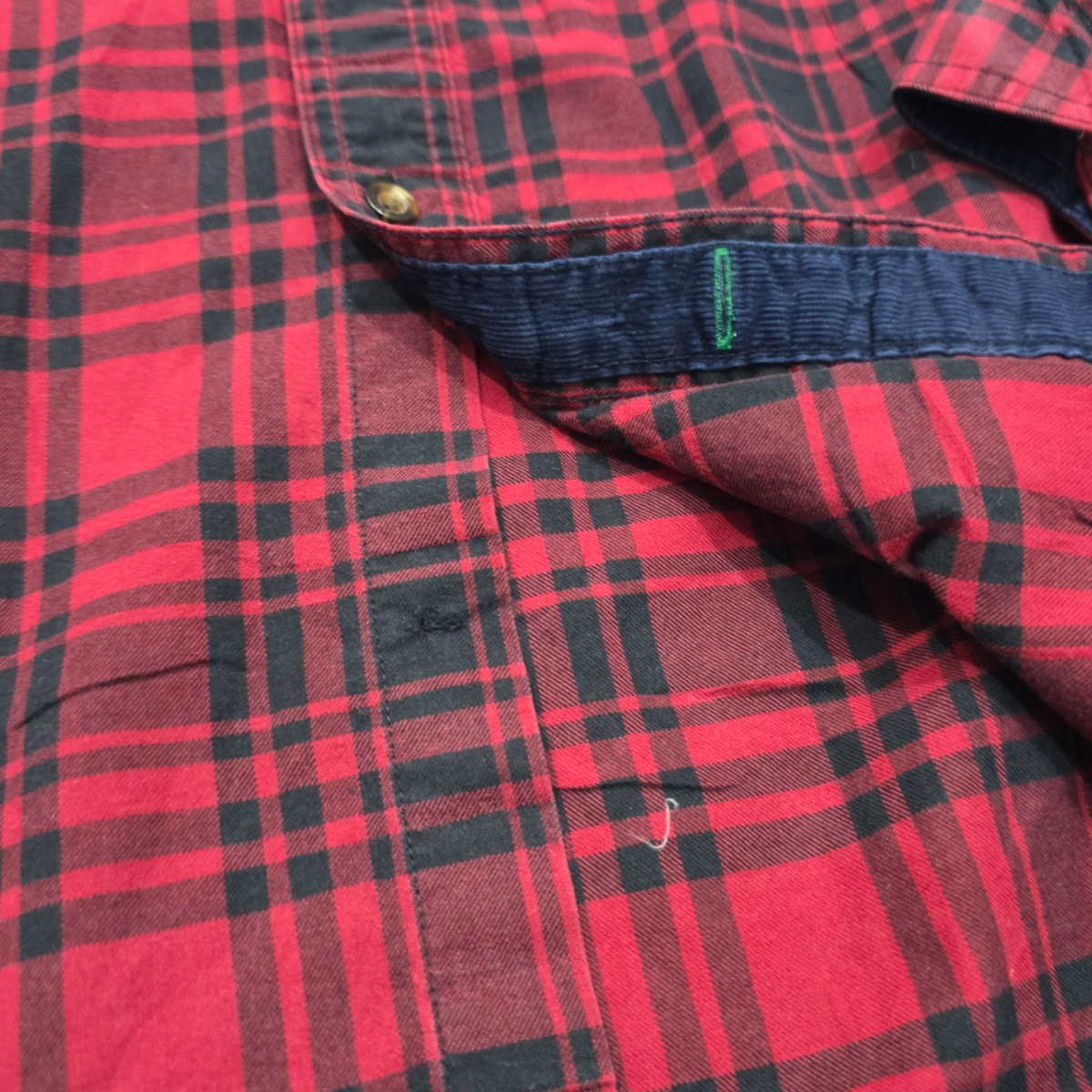 Camisa Slim Fit Tommy Hilfiger Grande L Cuadro Rojo Negro