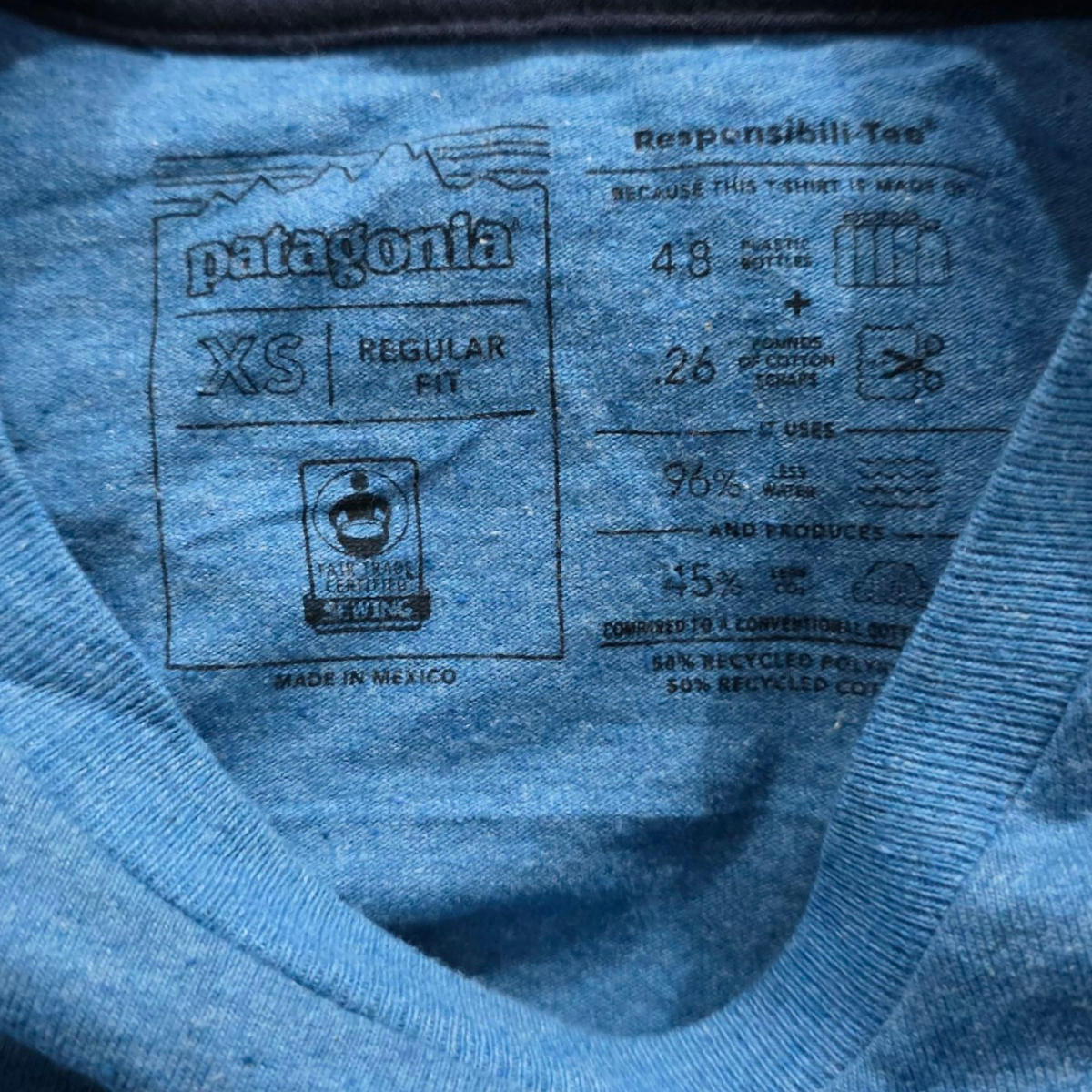 Playera Manga Larga Patagonia Xchico Xs Azul