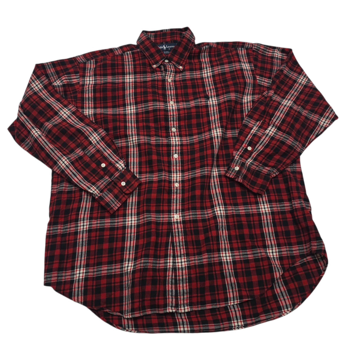 Camisa Ralph Lauren Blake Xgrande Xl Cuadros Rojo Negro
