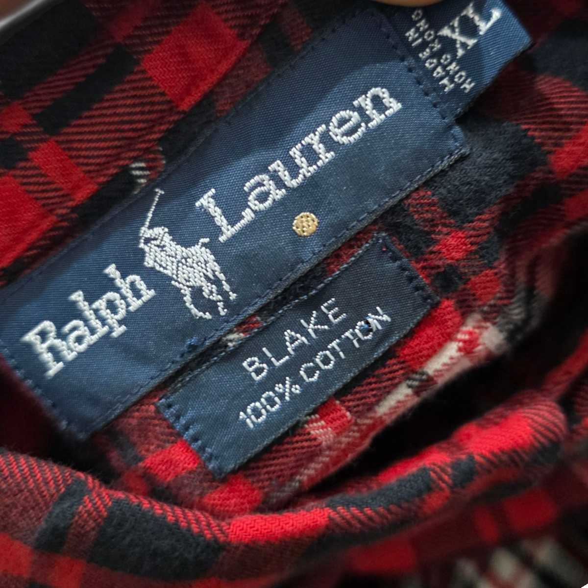 Camisa Ralph Lauren Blake Xgrande Xl Cuadros Rojo Negro