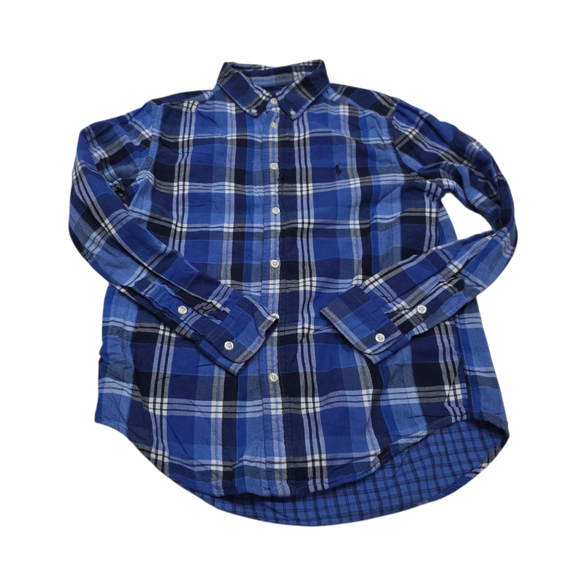 Camisa Adolescente Ralph Lauren Grande L 14-16 Azul Cuadro
