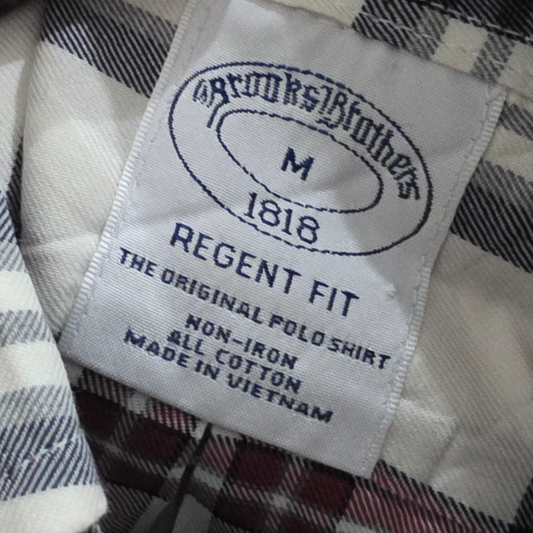 Camisas Brooks Brothers Mediana M Cuadro Blanco Vino