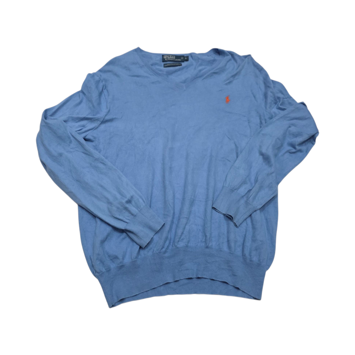 Sueter Ralph Lauren Grande L Azul Pony Naranja