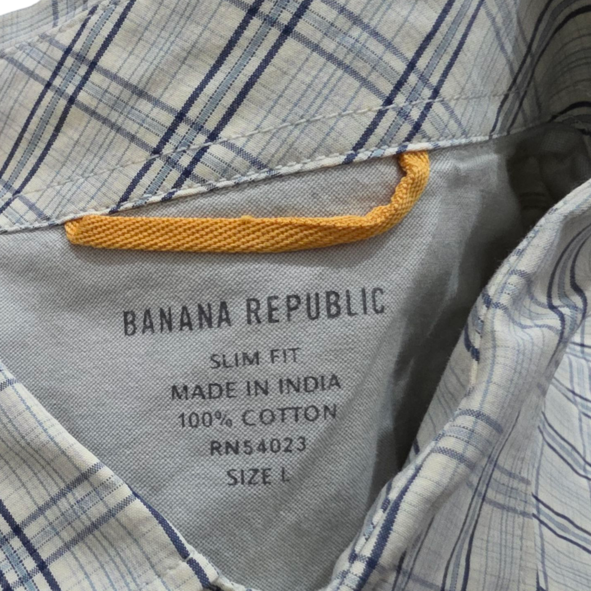 Camisa Slim Fit Banana Republic Grande L Gris Linea Azul